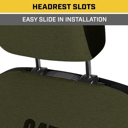 Cat CozyBlend Car Seat Covers, Olive Green Heather - Premium Jersey Fabric Seat Covers for Cars Trucks SUV, Breathable Cotton Car Seat Covers Front Seats Only, Universal Fit Automotive Interior Covers - color: Olive Green