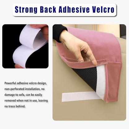 Velvet Recliner Head Pillow with Non-Slip Base - Adjustable Neck Support for Pain Relief in Home, Office and Travel (Pink) - color: Pink