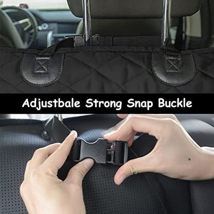 SUV Cargo Liner for Dog Heavy Duty Polyester Pet Trunk Cargo Cover Dog Car Seat Cover Mat Non-Slip Backing & Adjustbale Strong Buckle Universal Fit (Black) - color: Black