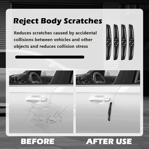 4PCS Carbon Fiber Car Door Protector Edge Guards,Thicker Door Guard for Cars Provides Impact and Anti-Scratch Protection,Universal Self-Adhesive Doors Protectors for Vehicles