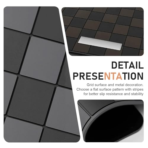 Car Dashboard Non Slip Mat, 11.8" x 5.9" Anti-Slide Grid Sticky Dash Pad, Multifunctional Dashboard Gripping Pad for Cell Phones, Keys, Sunglasses, Electronic Devices (Black & Brown) - color: Black & Brown