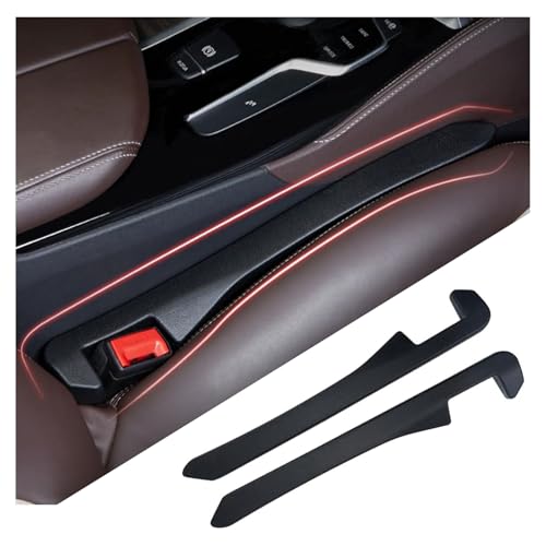 Car Seat Gap Filler 2 Pack - One Second Embedded Car Seat Crack Gap Filler for Holding Water Cup/Phone/Key - Car Inserts Between Seats - color: Black