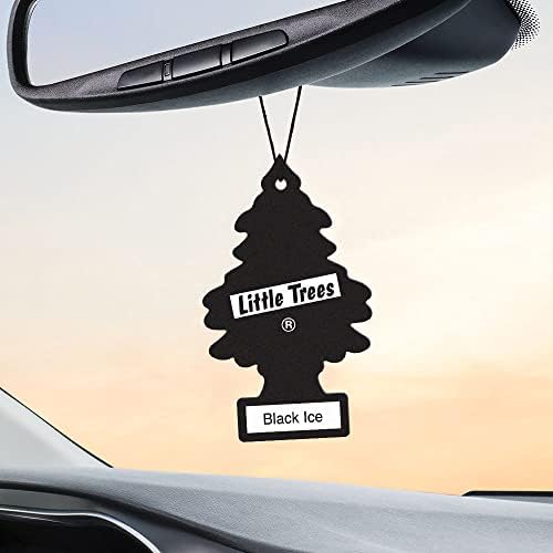 LITTLE TREES Car Air Freshener | Hanging Tree Provides Long Lasting Scent for Auto and Home | Black Ice, 24 Air Fresheners - color: Black Ice