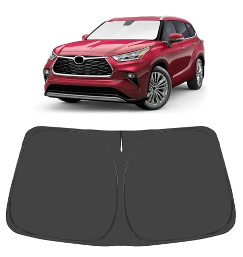 Proadsy for Toyota Highlander 2020-2025 2026 Windshield Sun Shade 4-Layer Foldable Front Sunshade Highlander L LE XLE Limited Platinum Protector Sun Visor Blocks UV Rays Keep Car Cooler - size: Toyota Highlander 2020-2026