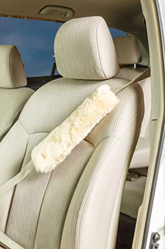 Engel Worldwide Twin Pack! Soft, Comfortable Universal Fitting Genuine Merino Sheepskin Seat Belt Shoulder Cover Pads for Adults, Children, Youth. Multiple Colors Available (Gobi) - color: Gobi