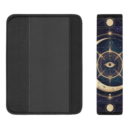 Fashion 2PCS Car Belt Covers, Sacred Geometric Symbol Purple Space Galaxy Stars Mystic Sun Moon Protect Your Shoulders Car Safety Seat Belt Strap - color: Color852