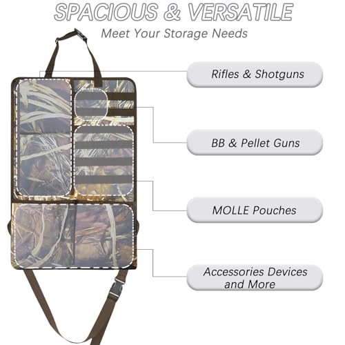 Car Seat Back Gun Rack, 2 Pack Automotive Truck Racks for Hunting Gear, Seat Back Gun Sling Holder with Storage Pockets for Truck SUV - color: Style 1