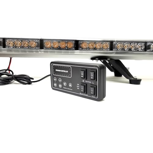 CFLMYYXGS 63" 120 LED Amber Emergency Warning Light Bar 12V-24V Strobe Flashing Beacon Light for Recovery Rescue Wreckers Tow Trucks Emergency Vehicles Snowplows Cranes Construction Vehicles Use