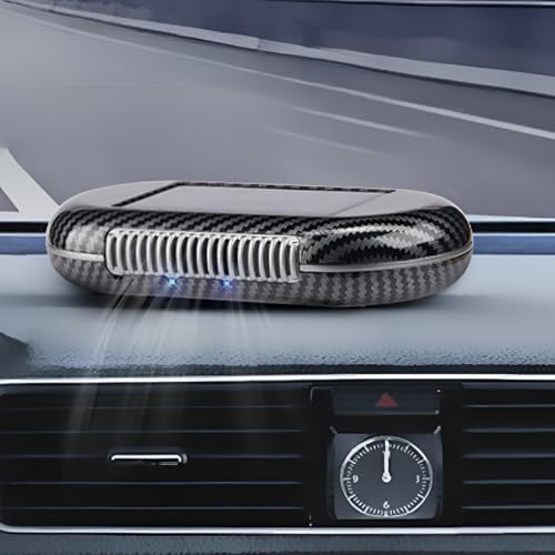 Solar-Powered Car Air Purifier with USB Charging & Ozone Odor Elimination - Portable HEPA Filter-Free Ionizer for Pet Odors, VOCs - Compact, Silent, Best for Car Use (8820 carbon fiber) - color: 8820 carbon fiber