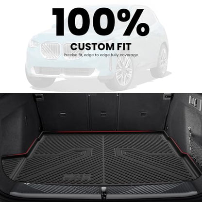 LASFIT Cargo Mat & Backrest Mats Seat Protector for BMW X3 2025 2026, Custom Fit 100% TPE All Weather Protection Car Liner for BMW X3 30 xDrive M50 xDrive Trunk Mats, Black - size: 2) X3 2025-2026 | Cargo Mat