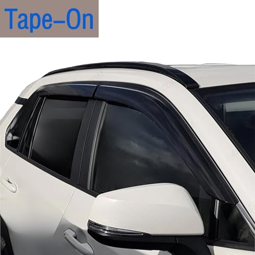 Tape On Window Visors Rain Guards Deflectors Compatible with Toyota Rav4 2019-2025, Side Vent Window Deflector Rain Guard Shade for Rav-4 19-25,Rav4 Window Covers,Truck Accessories-4pcs - size: For Toyota Rav4 2019-2025