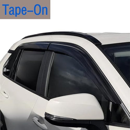 Tape On Window Visors Rain Guards Deflectors Compatible with Toyota Rav4 2019-2025, Side Vent Window Deflector Rain Guard Shade for Rav-4 19-25,Rav4 Window Covers,Truck Accessories-4pcs - size: For Toyota Rav4 2019-2025