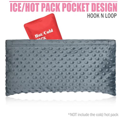 Hysterectomy Seatbelt Pillow Hysterectomy Recovery Must Haves Post Surgery Abdominal Pillows with Ice/Hot Pocket for Tummy Tuck C-Section Recovery Gifts Minky Dot Dark Gray - color: Minky Dot Dark Gray