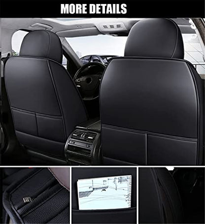 SanQing Car Seat Covers Full Set, Super Luxurious Heavy Duty Waterproof Leather Automotive Vehicle Cover for Cars SUV Pick-up Truck, Universal Non-Slip Seat Car Pink Accessories (Full Set/Pink Black) - color: Full Set/Pink black