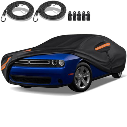 Special 16-Layer Full Car Cover Fit for 2008-2023 Do-dge Challenger, Ultra Heavy 600D Oxford Cloth, All-Weather Protection Summer Sun Exposure and Winter Snow Rain Dust UV, Black - color: Fit for 2008-2023 Do-dge Challenger
