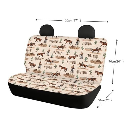 Western Cowboys Truck Bench Seat Cover Western Car Accessories for Women Split 2 Pack Rear Seat Covers for SUV Sedan - color: 1 Western Cowboys 2