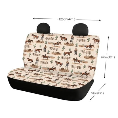 Western Cowboys Truck Bench Seat Cover Western Car Accessories for Women Split 2 Pack Rear Seat Covers for SUV Sedan - color: 1 Western Cowboys 2