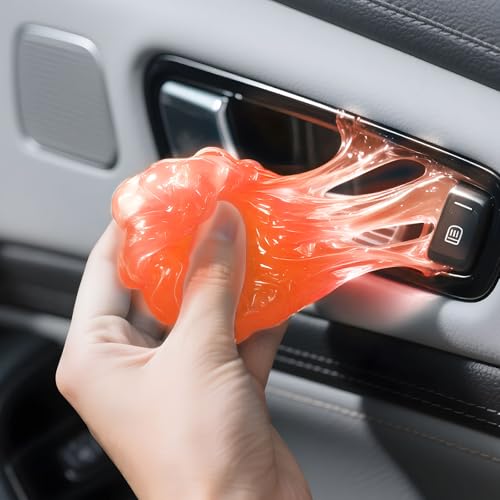 Car Cleaning Gel,Reusable Car Cleaning Putty for Interior Detailing, Car Cleaning Supplies, Auto Detailing Tools, Car Slime for Dust Removal, Car Accessories Interior, Car Cleaning Kit(Orange, 0.8 OZ) - color: Orange