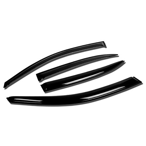 Auto Dynasty Window Visors Compatible with 2013-2016 Chevy Malibu Limited, 4Pcs Front & Rear Tape-On Window Vent Visor Deflectors Rain Guard, Glossy Dark Smoke