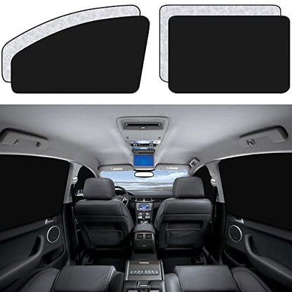 ZATOOTO Car Window Sun Shades Covers - 4 Pcs Magnetic Privacy Side Sunshades Blackout Auto Camping Curtains Accessories for Sleeping Family and Women Men Kids Baby - color: Front Back-4