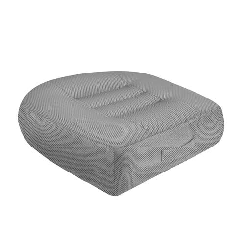 Car Booster Thick Height Adjustable Seat Cushion with Breathable Mesh Cover, Portable Seat Cushion for Driving, Office Chairs Wheelchairs Trucks SUV's and Home Use Gray - color: Gray, size: Standard - Without Straps