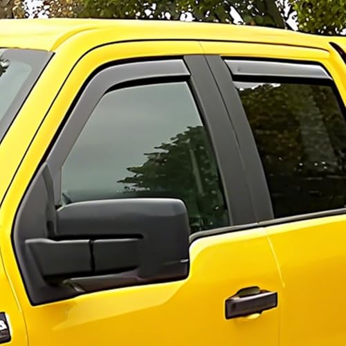 in-Channel Side Window Rain Guards Window Visor Vent Deflectors Compatible with Ford F-150 SuperCrew Cab 2015-2020, Wind Deflector Smoke 4PCS F150 - size: For Ford F-150 SuperCrew Cab 2015-2020