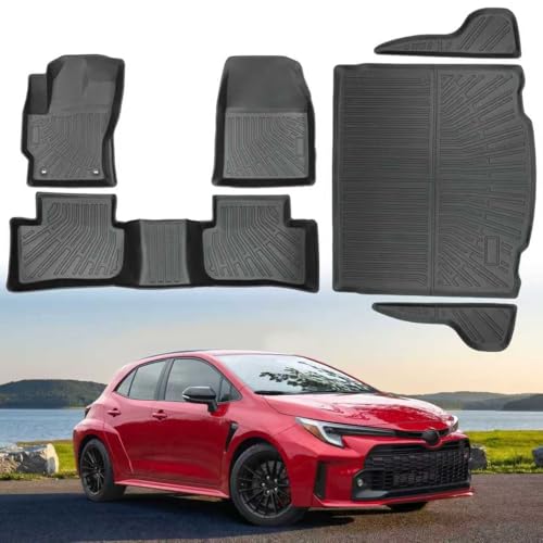 Car Floor Mats for Toyota Corolla Cross 2022-2024 Gasoline,TPE All Weather Protection Full Set Custom Fit Waterproof Durable Wear-Resistant Odorless Accessories - size: 2022-2024 Toyota Corolla Gasoline