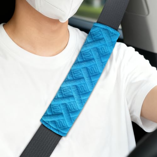 2PCS Car Seat Belt Covers, Plush Seat Belt Shoulder Pads, Seat Belt Shoulder Guard, Shoulder Strap Neck Cushion Protector, Universal Car Comfortable Accessories for Car SUV Truck (Blue) - color: Blue
