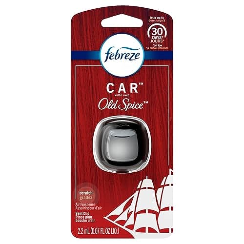 Febreze Car Odor-Eliminating Air Freshener Vent Clip, Original Old Spice Scent, 1 count - size: 0.07 Fl Oz (Pack of 1)
