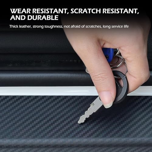 4 PCS Car Door Edge Guards Door Sill Protector, Anti-slip Texture Anti Stretch High Resilience Rubber Front Rear Side Door Step Protection Strips, Aids in Safe Travel Accessories (Black)