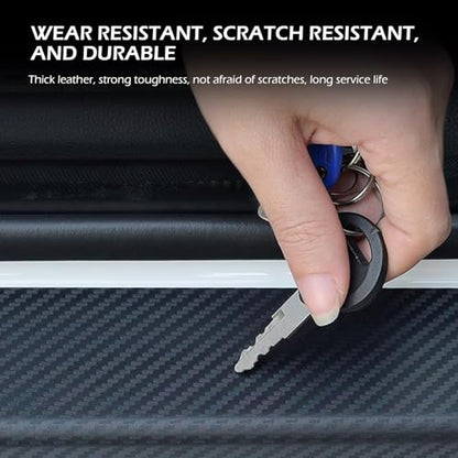 4 PCS Car Door Edge Guards Door Sill Protector, Anti-slip Texture Anti Stretch High Resilience Rubber Front Rear Side Door Step Protection Strips, Aids in Safe Travel Accessories (Black)