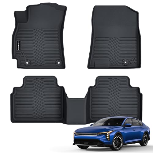 Auxko All Weather Floor Mats Fits for 2026 2025 Kia K4 Sedan TPE Liners Accessory for Kia K4 Sedan 2025 2026 All Season Odorless Anti-Slip Floor Mats Black - size: k4 sedan|2025-2026|floor mats
