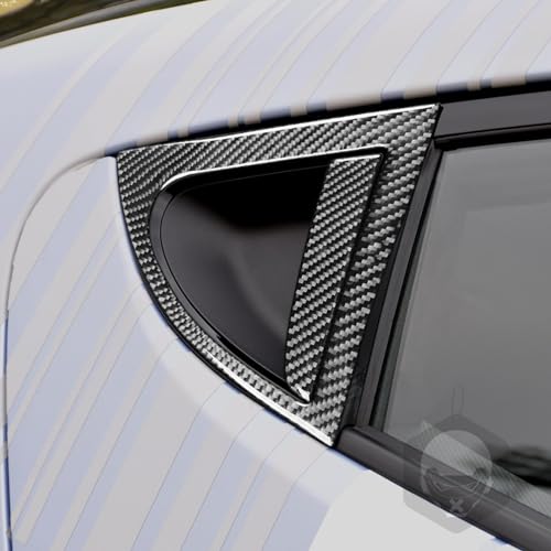 NVCNX Real Premium Carbon Fiber Car Rear Triangle Triangular Window Panel Cover Sticker Decal Exterior Trim Compatible with Hyundai Veloster 2012 2013 2014 2015 2016 2017 Accessories - color: Rear Triangle Triangular Window Panel