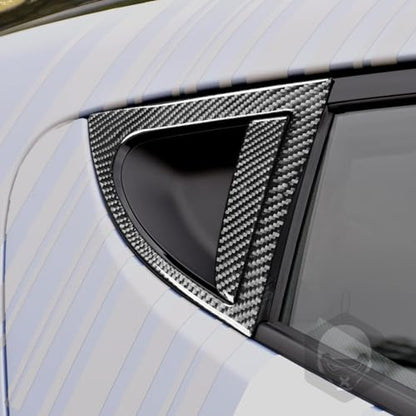 NVCNX Real Premium Carbon Fiber Car Rear Triangle Triangular Window Panel Cover Sticker Decal Exterior Trim Compatible with Hyundai Veloster 2012 2013 2014 2015 2016 2017 Accessories - color: Rear Triangle Triangular Window Panel