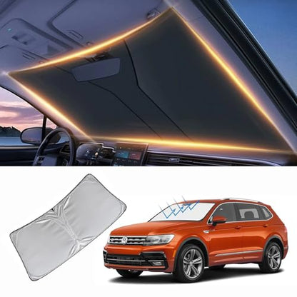 Windshield Sun Shade for Volkswagen Tiguan Front Window Shades Cover for 2009-2024 2025 2026 Tiguan Windshield Sun Visor Protector Car Accessories - size: for VW Tiguan 2009-2026