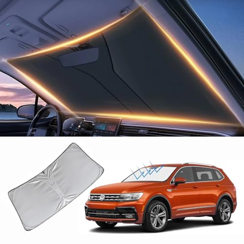 Windshield Sun Shade for Volkswagen Tiguan Front Window Shades Cover for 2009-2024 2025 2026 Tiguan Windshield Sun Visor Protector Car Accessories - size: for VW Tiguan 2009-2026