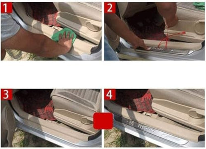 4 Pcs Stainless Steel Car for Acura MDX 2022-2025, Door Sill Strip Car Door Kick Plates Nonslip Anti Scratch