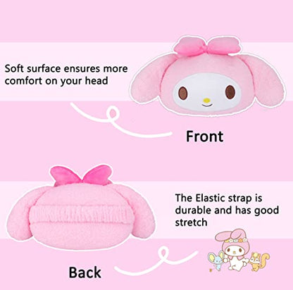 Roffatide Anime My Melody Cartoon Car Neck Pillow 2 Pcs Plush Auto Head Neck Rest Cushion for Chairs, Recliners, Driving Seats Pink (LYS10104) - color: B 2 Pc Car Neck Pillow