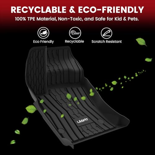 LASFIT Floor Mats Fit for Lincoln Continental 2020 2019 2018 2017, All Weather Floor Liner TPE Custom Fit Car Mats for Lincoln Continental 1st & 2nd Row Rubber Mats, Black,Tasteless - size: 2017-2020|For Lincoln Continental|Floor Mats