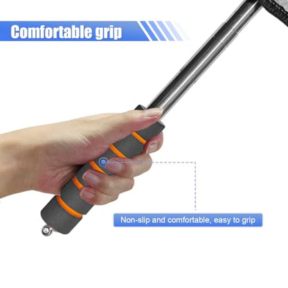 Car Windshield Cleaner Tool, Retractable Rearview Mirror Brush with Extendable Handle, Microfiber Window Washing Pad, Portable Auto Glass Wiper for Car Home Office(Black) - color: Black