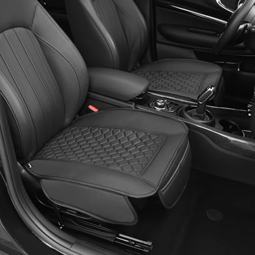 Elantrip Luxury Leather Car Seat Covers, Anti-Slip & Waterproof, Full Protection with Storage - Fits Most Cars, SUV, Trucks(Black, 2-Pack) - color: Black