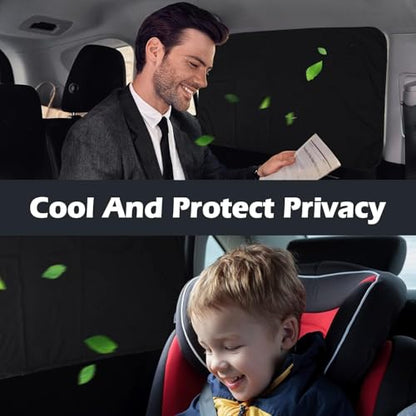 ZATOOTO Car Window Shade for Baby Car Privacy Shades Full Blackout Car Window Covers for Back Window Magnetic Side Window Shade Universal Cool Down Your Car Great for Traveling, Camping Privacy - size: Blackout (Rear)-2pcs