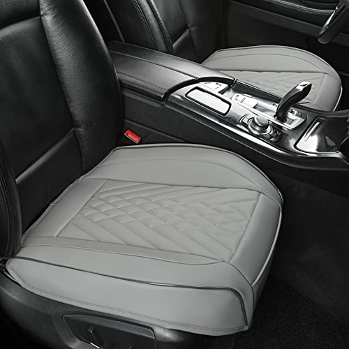 GIANT PANDA 1pack Front Car Seat Cover Bottom Seat Cover, PU Leather Driver Car Seat Protector Fits 95% of Vehicles, Wrapping Around The Bottom (Grey) - color: Front Seat Gray, size: 1 Piece Standard Size