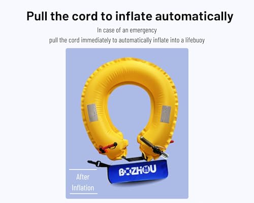 Life-Saving Car Escape Tool: 5-Second Auto Inflate Lifebuoy & Window Breaker for Vehicle Flooding & Accidents (Patent Design) - color: Yellow