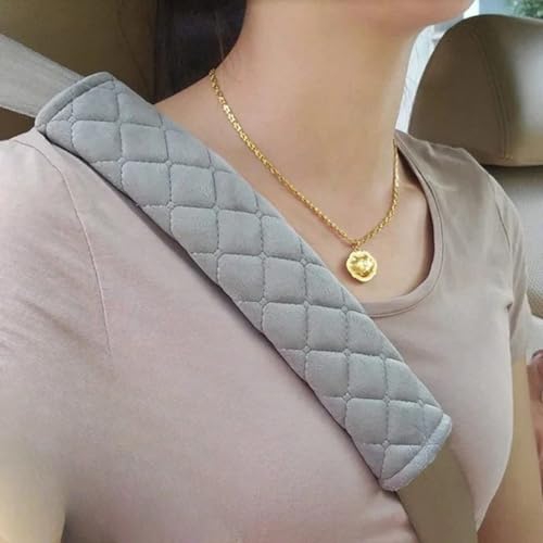2 Pack Soft Car Seat Belt Shoulder Pads, Comfort Seatbelt Covers, Universal Fit for Cars, SUV, Backpack, Protect Neck and Shoulder from Rubbing (Grey)