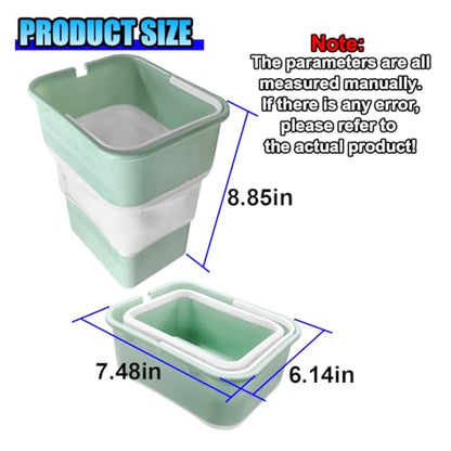 Car Trash Can, Collapsible Vehicle Garbage Bin with Handle, Leakproof Foldable Automotive Dustbin Car Storage Box, Universal Portable Trash Holder for Cars, SUVs and Trucks (Green) - color: Green