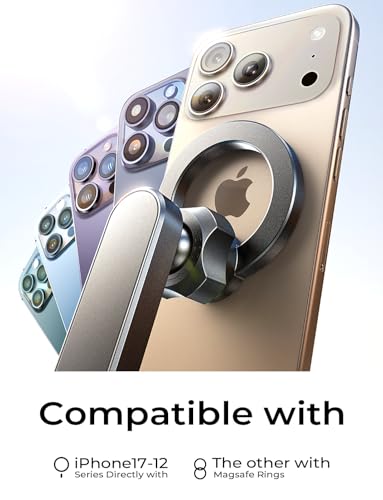 LISEN for iPhone 17 Air for Magsafe 360 Degree Car Phone Holder, Dashboard Holder, Magnetic Holders for Car Dash, Clip Cell Cars Holders for Your Rearview Mirror for iPhone 17 Pro Max 16 15 14 s