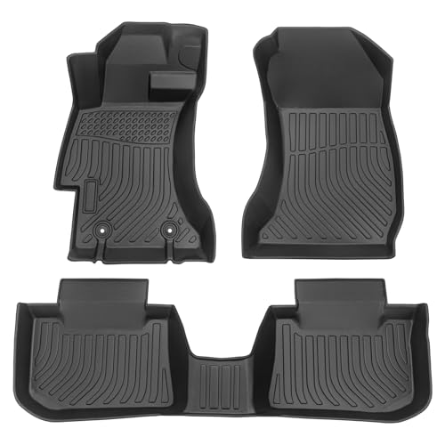 All Weather Floor Mats | Fits for 2016-2017 Subaru Crosstrek; 2015-2021 WRX STI/WRX; 2013-2015 XV Crosstrek; 2012-2016 Impreza | 3D Floor Mats TPE Non-Slip Interior Accessories - color: 2013-2017 Crosstrek/XV