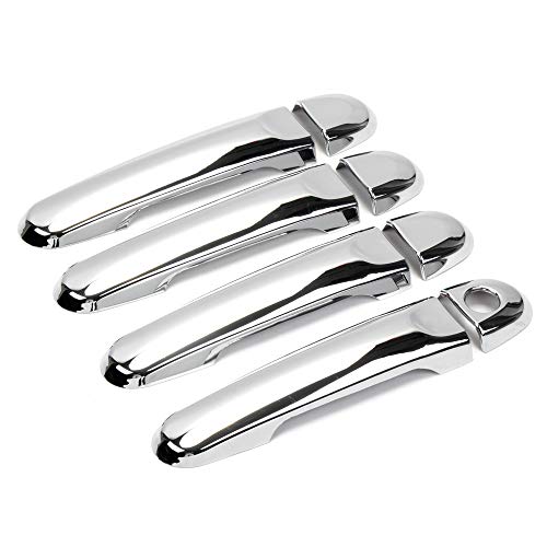 Dreamseek 8Pcs 4 Door Handle Cover Compatible with NlSSAN Versa 2012-2019, Juke 2011-2015, Cube 2009-2014 Exterior ABS Molding Protector Chrome Trim (w/o Smart Keyhole)