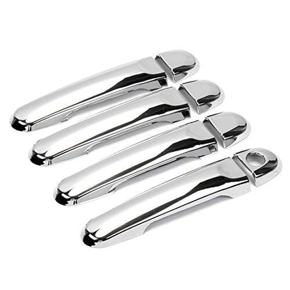 Dreamseek 8Pcs 4 Door Handle Cover Compatible with NlSSAN Versa 2012-2019, Juke 2011-2015, Cube 2009-2014 Exterior ABS Molding Protector Chrome Trim (w/o Smart Keyhole)
